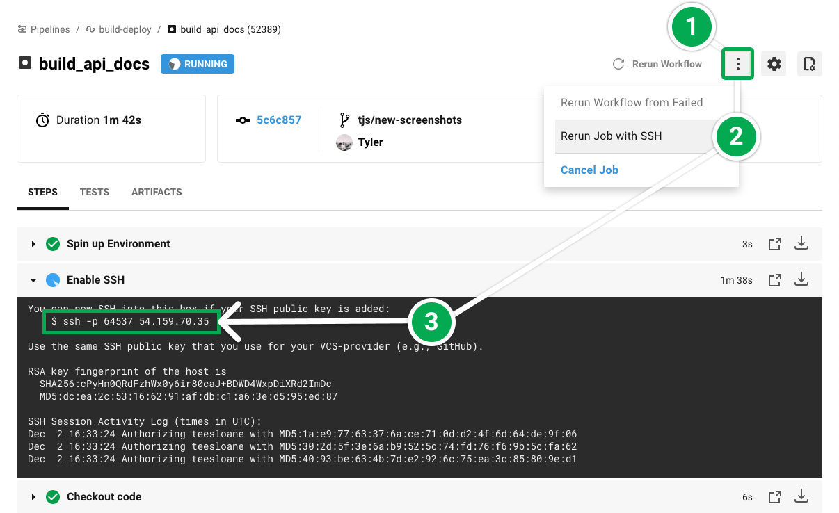 SSH CircleCI